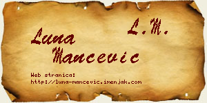 Luna Mančević vizit kartica